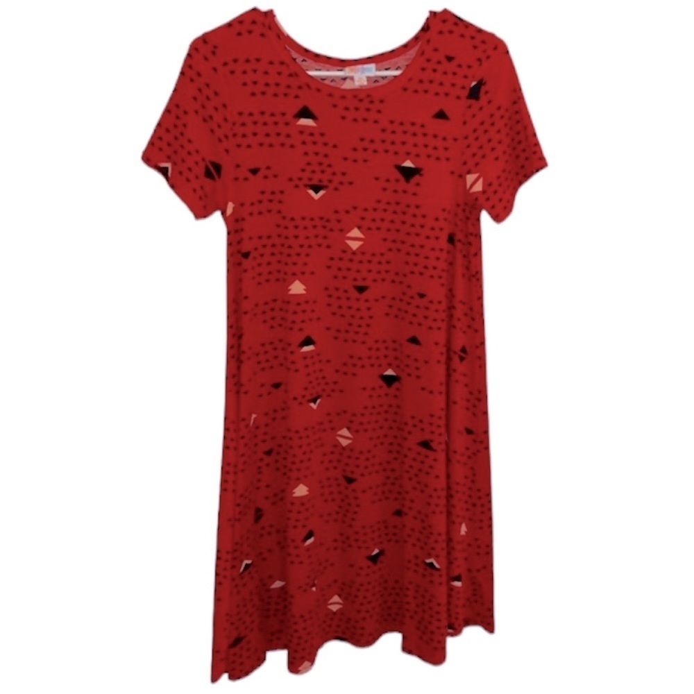 LuLaRoe Red Tribal Pattern Carly Dress